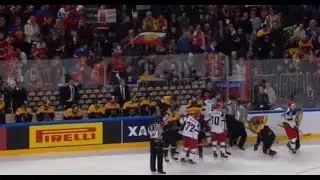 Вторая драка между игроками 0:4 Германия -  Россия Чемпионат мира по хоккею 2017