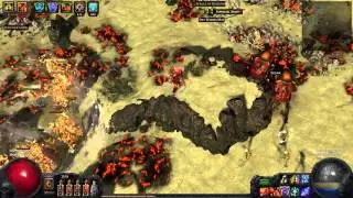 Path of Exile  Shockwave Totem Vs level 75 Canyon map