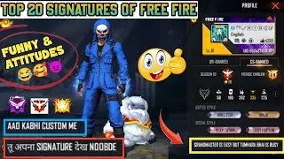 Top 20 Best Signature | Funny😀  Attitude😈 And Shayari🤩 | Garena Free Fire | 
