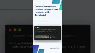 Generate a random number between two numbers with Javascript #javascript #code #reactjs #codeindoor