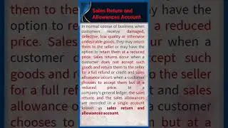 Mastering Accounting || Short Sales Returns and Allowances
