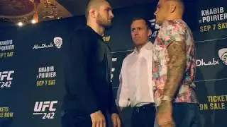 UFC 242 presser: Khabib and Poirer face off!