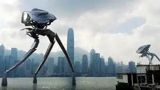 War of the Worlds - Dancing Alien Tripods over Hong Kong