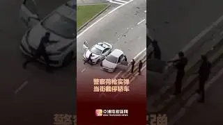 警匪片真实上演！  大马警察荷枪实弹截停轿车