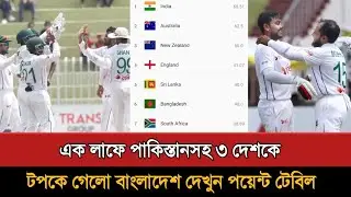 আইসিসি টেস্ট চ্যাম্পিয়নশিপের পয়েন্ট টেবিলে বড় লাভ বাংলাদেশ! test championship points table
