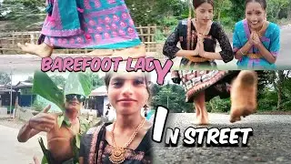 Barefoot in village with sister || Shoeless walk || barefoot boy in public