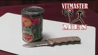 Нож Boker AK 74 против банки