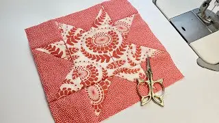 Bloco patchwork passo a passo|Sawtooth star|Bloco Estrela patchwork