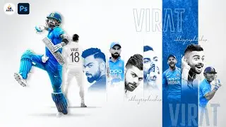 Tutorial 102 - Virat Kholi wallpaper design | Photoshop