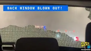 Storm chaser's window shattered into face by GORILLA HAIL but Flex Seal saves the day!