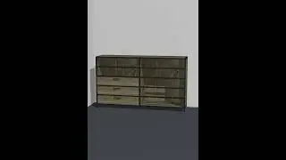 Комод в стиле лофт в программе PRO100