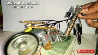 Miniatur motor matic drag dari barang bekas bisa digas mirip asli