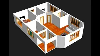 Small House Plan 9 x 12m 2 Bedroom with American Kitchen 2021