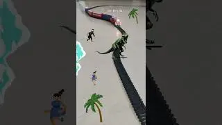 Zombie Dinosaur is near the beach and the train is approaching fast | Dinosaurus 🦖🦕
