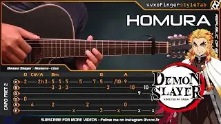 Demon Slayer: Kimetsu no Yaiba - LiSA 『炎』 HOMURA - Fingerstyle Guitar Cover + TABS Tutorial