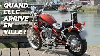Suzuki Intruder 800, quand elle arrive en ville...