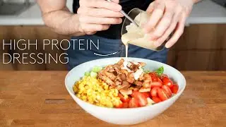 Grilled Chicken Salad with High Protein Dressing | Healthy Weeknight Meal