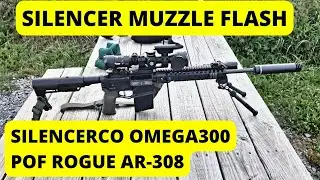 AR-308 Silencer Muzzle Flash at Night (Test) - SilencerCo Omega 300/POF Rogue