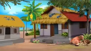 Cartoon village House background video । Copyright free village house background