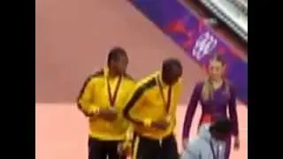 Usain Bolt Olympics 100m  Medal Ceremony London 2012