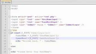 PHP Tutorial Video 14: Login Form 1: PHP isset function, Starting Login Form