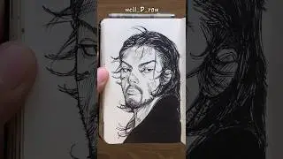 [ASMR] Drawing Musashi 🗡️ - Vagabond #satisfying #shorts #asmr