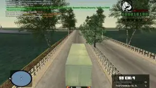 "CRMP RP Server 1". Дальнобойщик на фуре против бандита на тайоте.