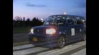 Scion XB TARDIS car at dusk July 2014
