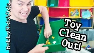HobbyKids TOY ROOM Clean Out! SpongeBob Gets Washed Stuffed Animals by HobbyKidsVids