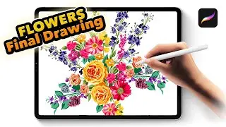ÇİÇEK ÇİZİMİ Final  | Flowers bouqeut drawing final  #flowersdrawing #procreate #procreateart