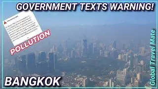 Bangkok Heavy Pollution Today Government texts Warning 🇹🇭 Thailand