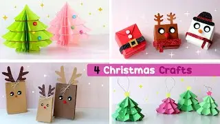 4 Christmas crafts - Christmas tree, gift boxes, paper bag