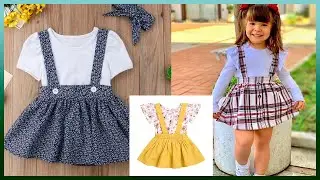 DIY Cómo hacer una falda con tirantes y volantes para niña (Patrón GRATIS!)