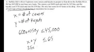 Linear Programming Word Problem Setup
