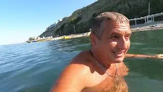 #Анапа. Сегодня 24.06.2023. Чёрное море.Пляж « 40 Лет Победы».Утро 8.00. Воздух 22. Море 23. Купание