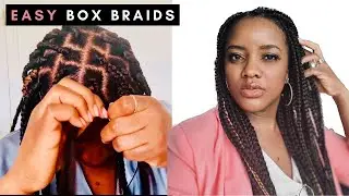 EASY BOX BRAIDS // RUBBER BAND METHOD// MEDIUM SIZE BOX BRAIDS//(BEGINNER FRIENDLY)