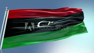 4k render Libya Flag video waving in wind Libya Flag Wave Loop