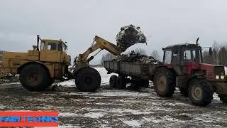 Продолжаем расчистку площадки. В работе ПК-6 (К-701), МТЗ-1221, КамАЗ