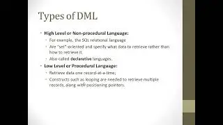 DBMS- Database languages, DDL, DML, DCL, TCL