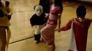 cute halloween kids battle it out
