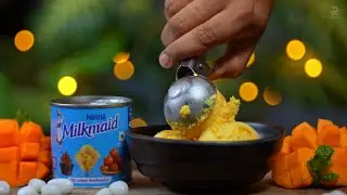 Easy Mango Ice Cream Recipe by Atanur Rannaghar | আমের আইসক্রিম | Nestle Milkmaid