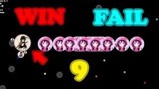 Agar.io Win/Fail #9 LINE SPLIT POP & BEST DOUBLE SPLIT