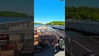 Waves hit us at a bad time while we're moving a wave break at Lake of the Ozarks
