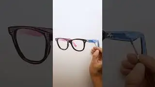 Рисуем очки Рэй-Бен (Drawing a Ray-Ban glasses) #shorts