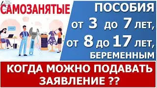Выплата пособий от 3 до 7 лет и от 8 до 17 самозанятым. Через сколько месяцев можно подать заявление