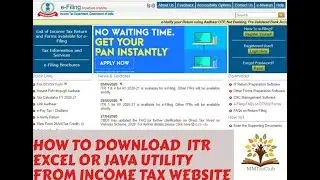 How To Download ITR Excle or Java utility from Income tax website