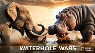 Waterhole Wars | Elephants vs Hippos 117