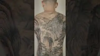 Freehand Chinese Ink Brush Landscape｜Chinese Painting｜Tattoo Process｜Joey Pang ｜JP  Tattoo Art｜HK