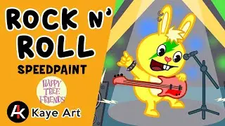 Rock N’ Roll with Cuddles - Happy Tree Friends [SPEEDPAINT]