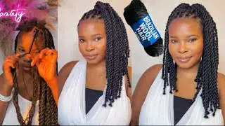 The Easiest Twist Braid with Brazilian wool /on Short natural hair/